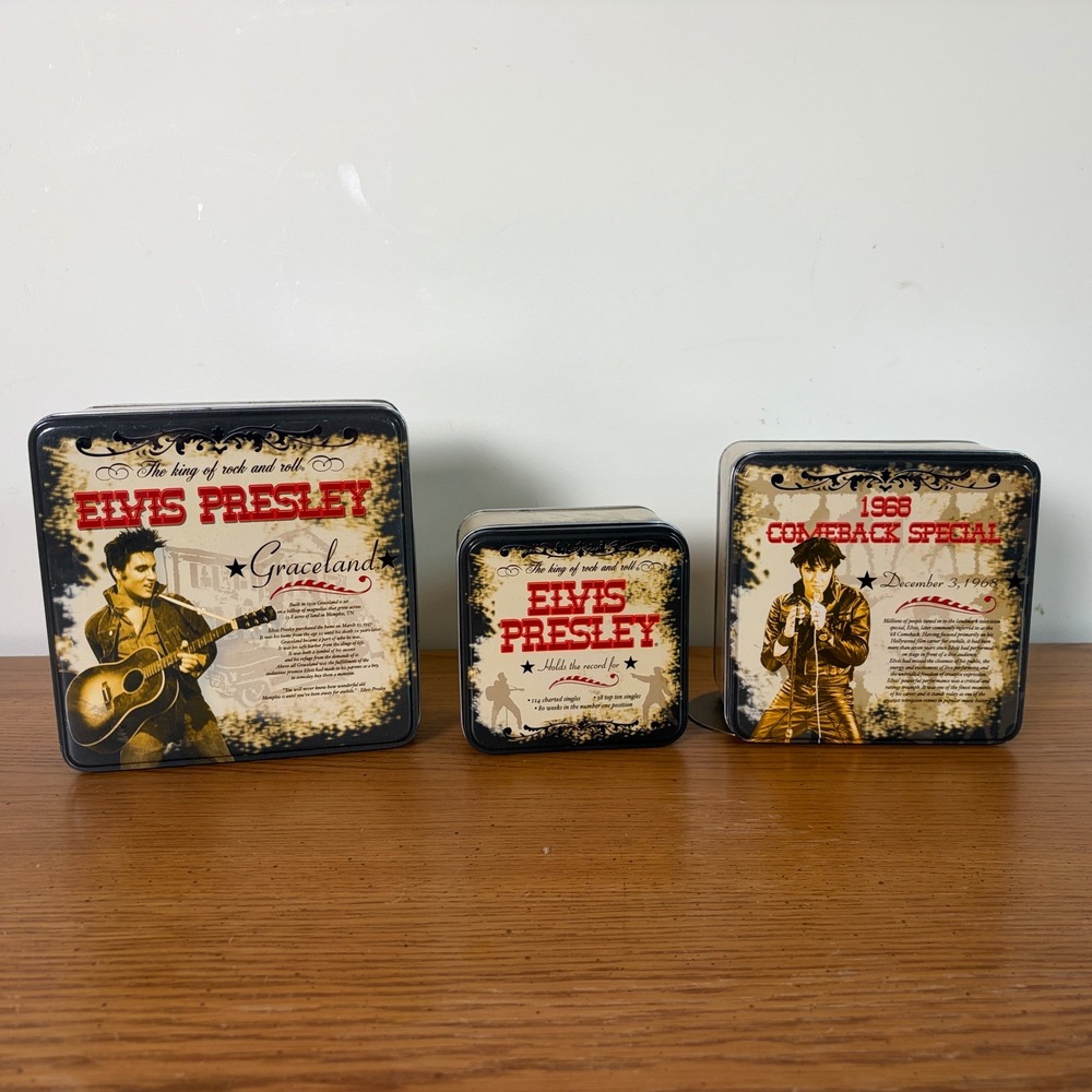 Elvis Presley Vandor Nesting Tins Set of 3 1968 Comeback Special